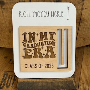 Customizable Wood Graduation Money Holder: Swiftie Grad Gift 2025
