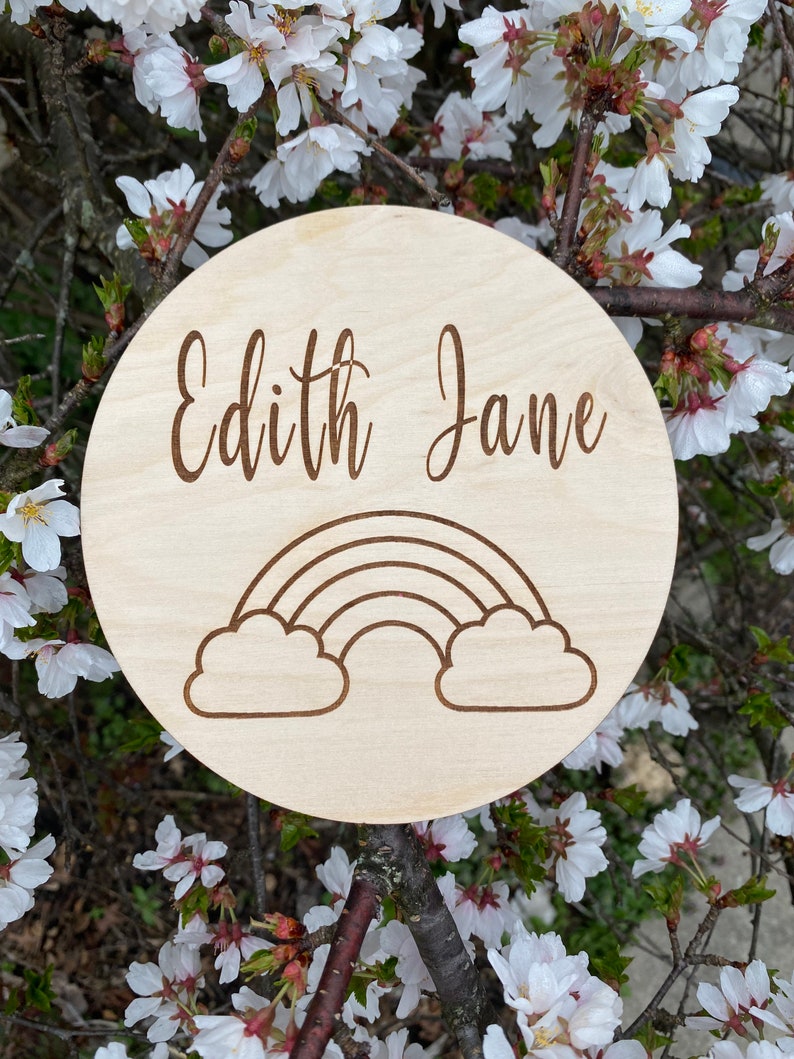 Wood Baby Name Announcement Sign Etsy