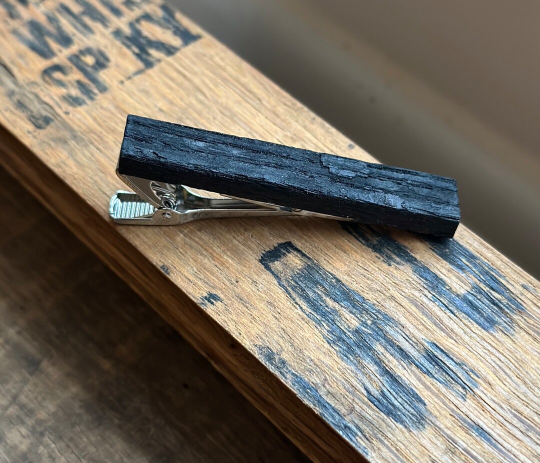 Bourbon Barrel Char Tie Clip Made From Reclaimed Kentucky Bourbon
