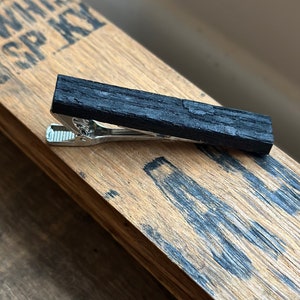 Bourbon Barrel Char Tie Clip: Reclaimed Kentucky Whiskey Barrel
