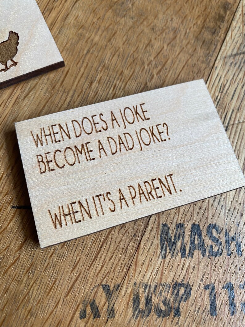 Laser Engraved Dad Joke Magnets: Custom Birch Plywood Gift - Etsy