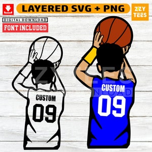 Anpassbare Basketball-Spieler-Junge SVG