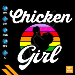 Chicken Girl SVG - Cute Chicken Svg, Beautiful Silky Chicken, Fluffy Chicken, Cute Chicken, Silkie Chicken, SVG File Cricut, Rooster Svg,