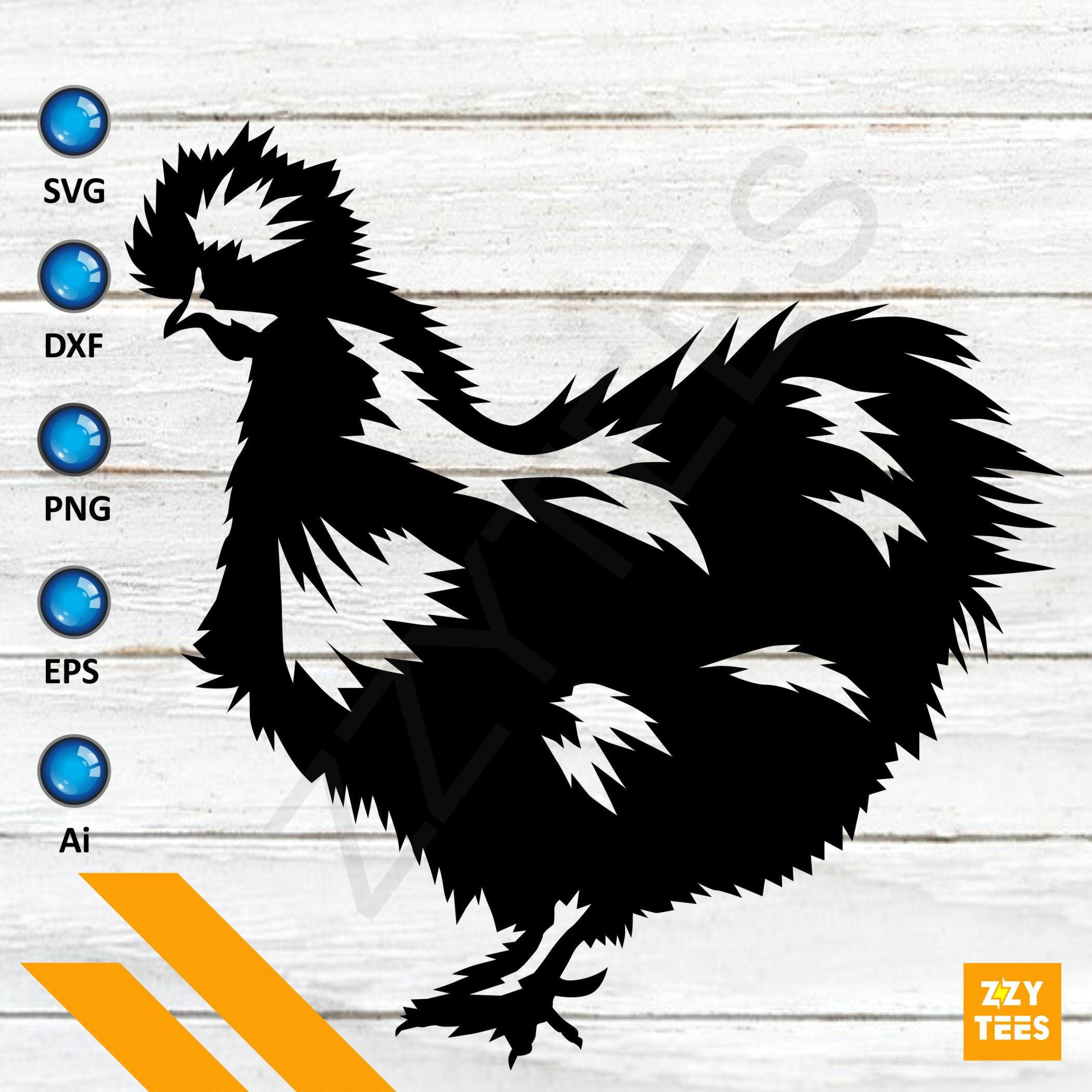 Download Amazing Silky Chicken Silhouette SVG PNG Fluffy Chicken | Etsy