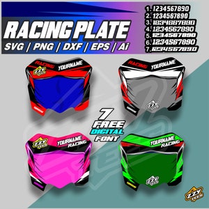 Motocross Racing Plate Editable Using CorelDRAW X8 with Digital Font for Cricut and Print svg, eps, dxf, ai, png digital download cut file