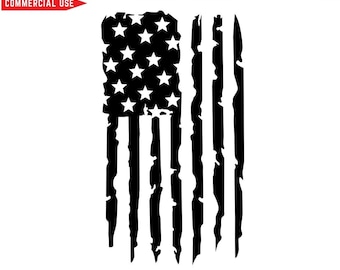 Distressed American Flag SVG, Patriotic Clipart (Digital Download)