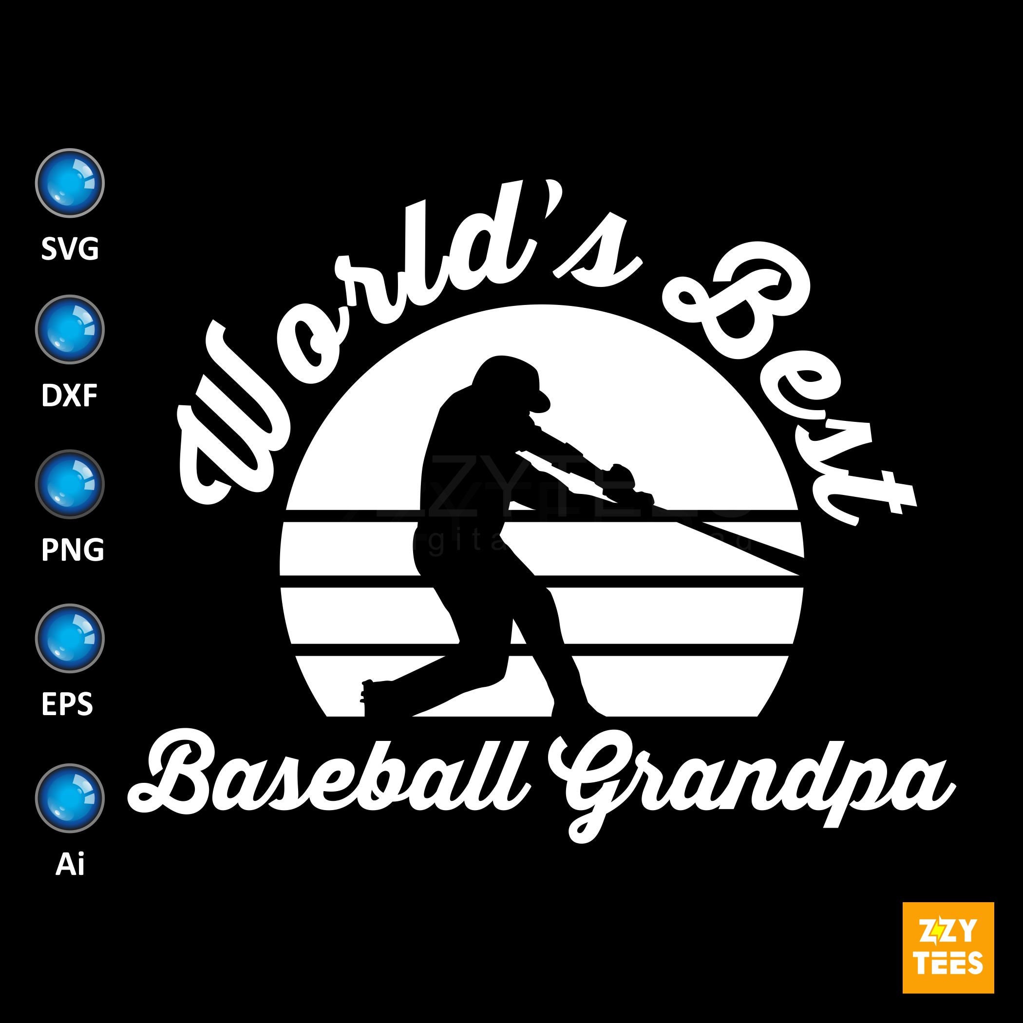Worlds Best Baseball Grandpa Ever SVG Baseball Player svg Etsy