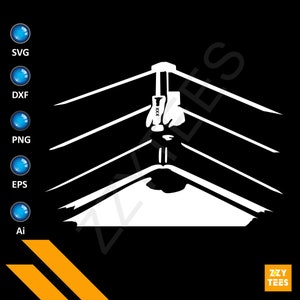 Ring de boxeo SVG, Arena de combate Clipart, Silueta de boxeo Png, Deportes de combate DXF, Entrenamiento en gimnasio EPS, Artes marciales AI, Archivo de corte Cricut, Archivo SVG