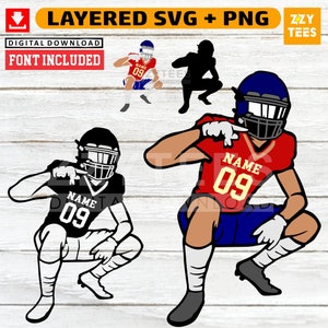 Football Player SVG | Scalable Vector Sport Design | Cricut Editable Cut Files | Digital PNG Download | Commercial