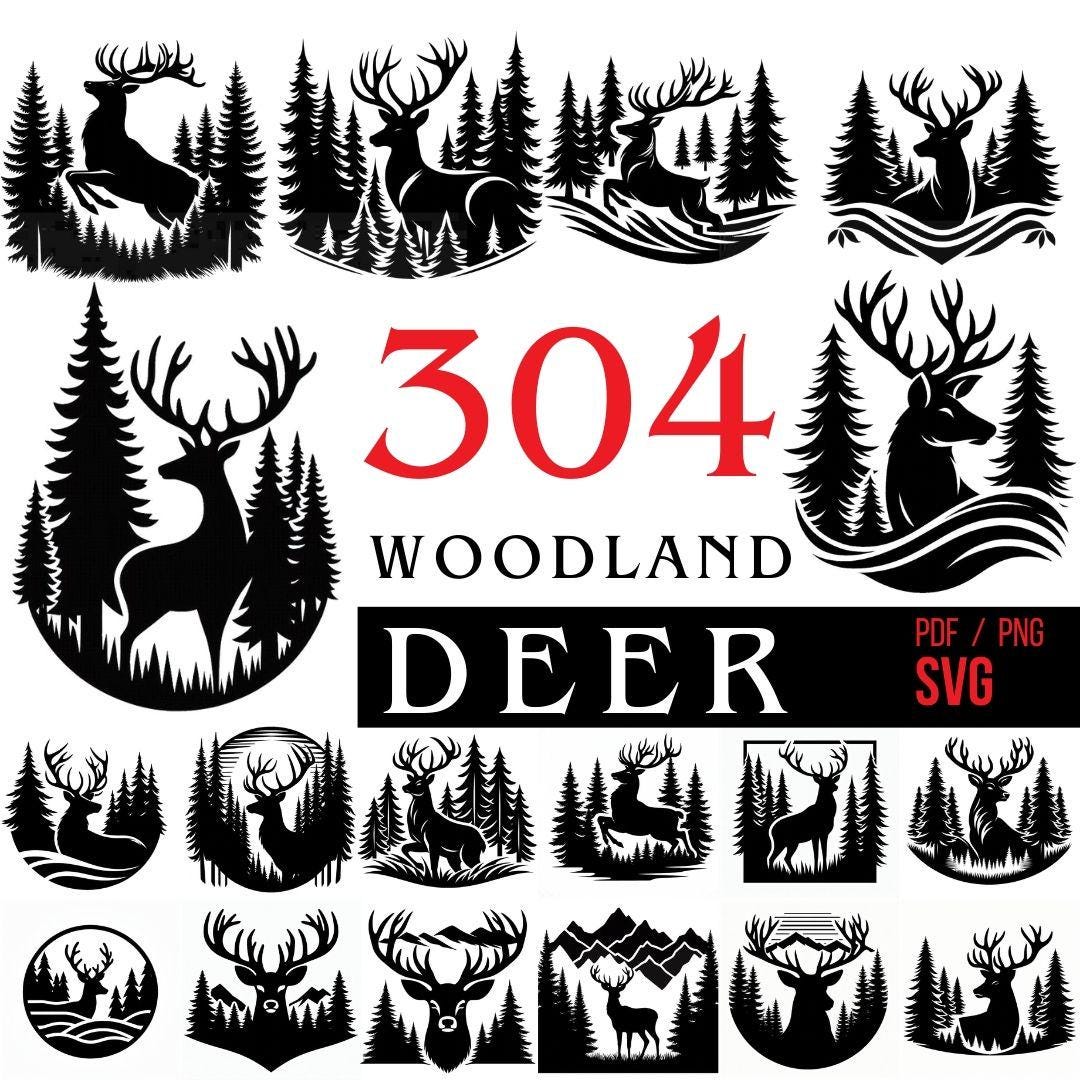 Woodland Deer Decor Svg Bundle Digital Download - Etsy