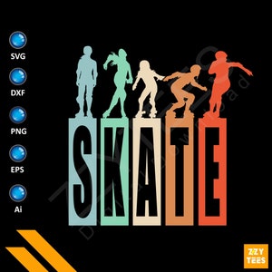 Retro Skate SVG, PNG, EPS, Ai (Digital Download)
