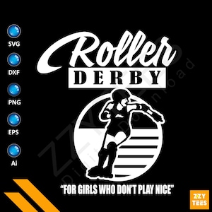 Cool Roller Derby Design SVG Roller Derby Skates Roller - Etsy