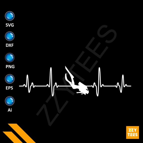 Diving Heartbeat SVG Scuba Svg Diving SVG Swimming Svg Etsy Finland