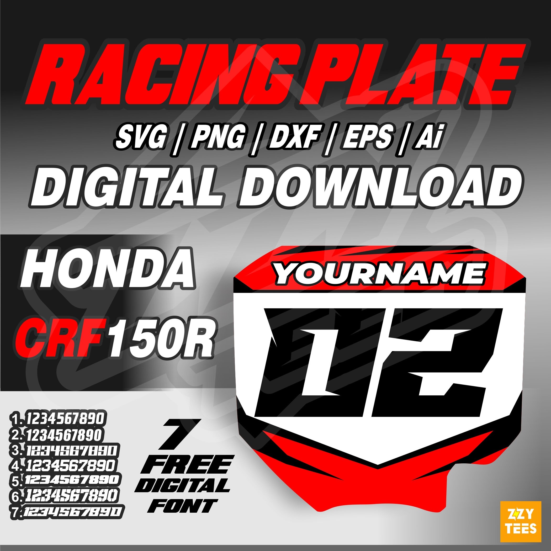 Racing Plate SVG Race Number Design Vector for Cricut and Etsy