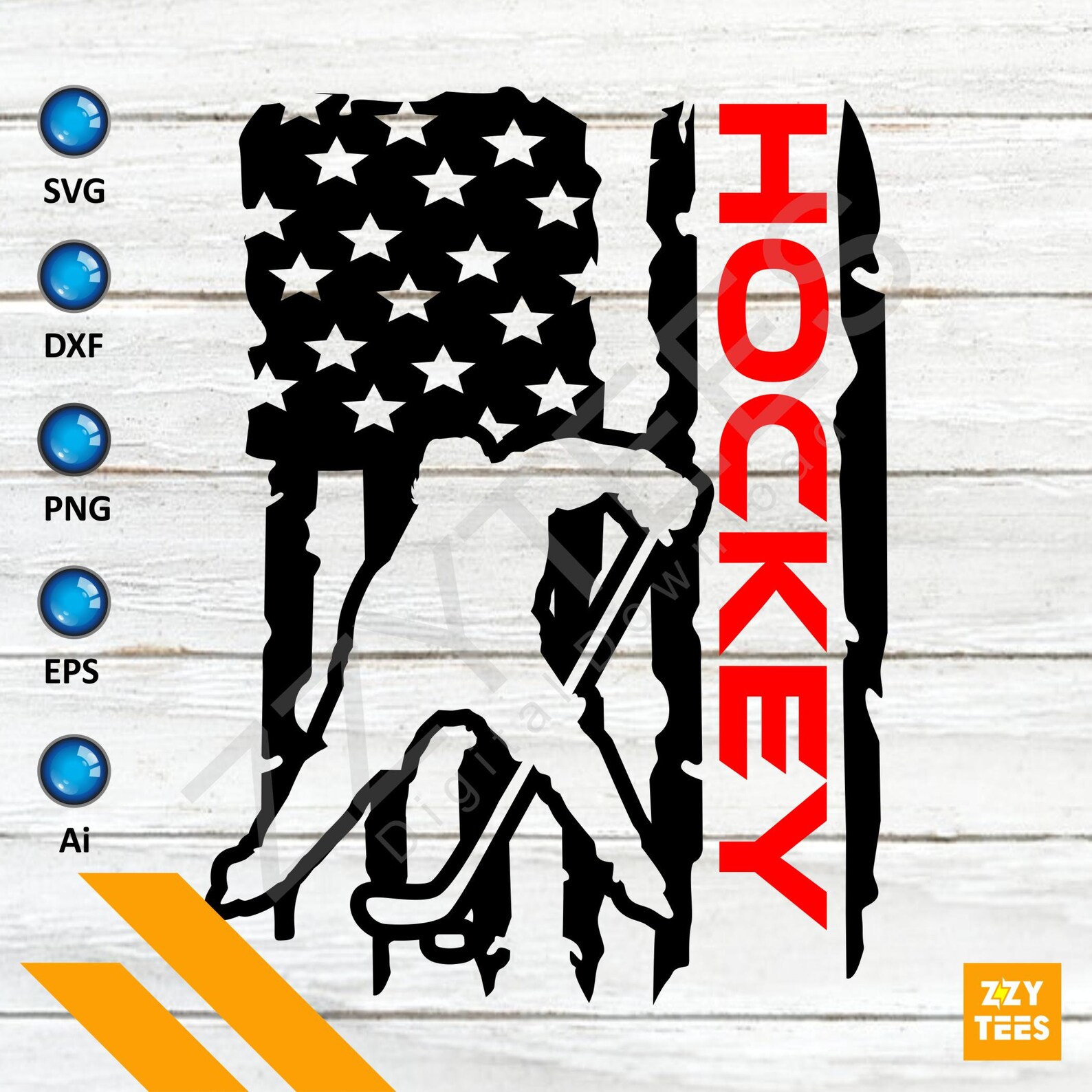 Creative Patriotic Ice Hockey US Flag Svg Hockey Flag | Etsy