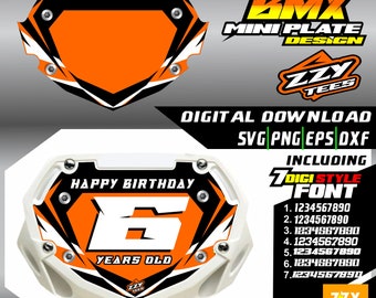Custom BMX Racing Plate SVG | MX Number Font (Digital Download)