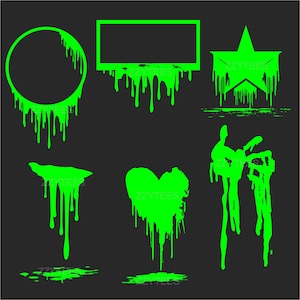 Creepy Slime Spectacle Spooktacular Dripping Blood Slime SVG PNG Collection Halloween DIY Bundle