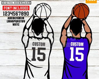 Customizable Basketball Player SVG PNG, Scalable Vector Graphics Layered Custom Name Number