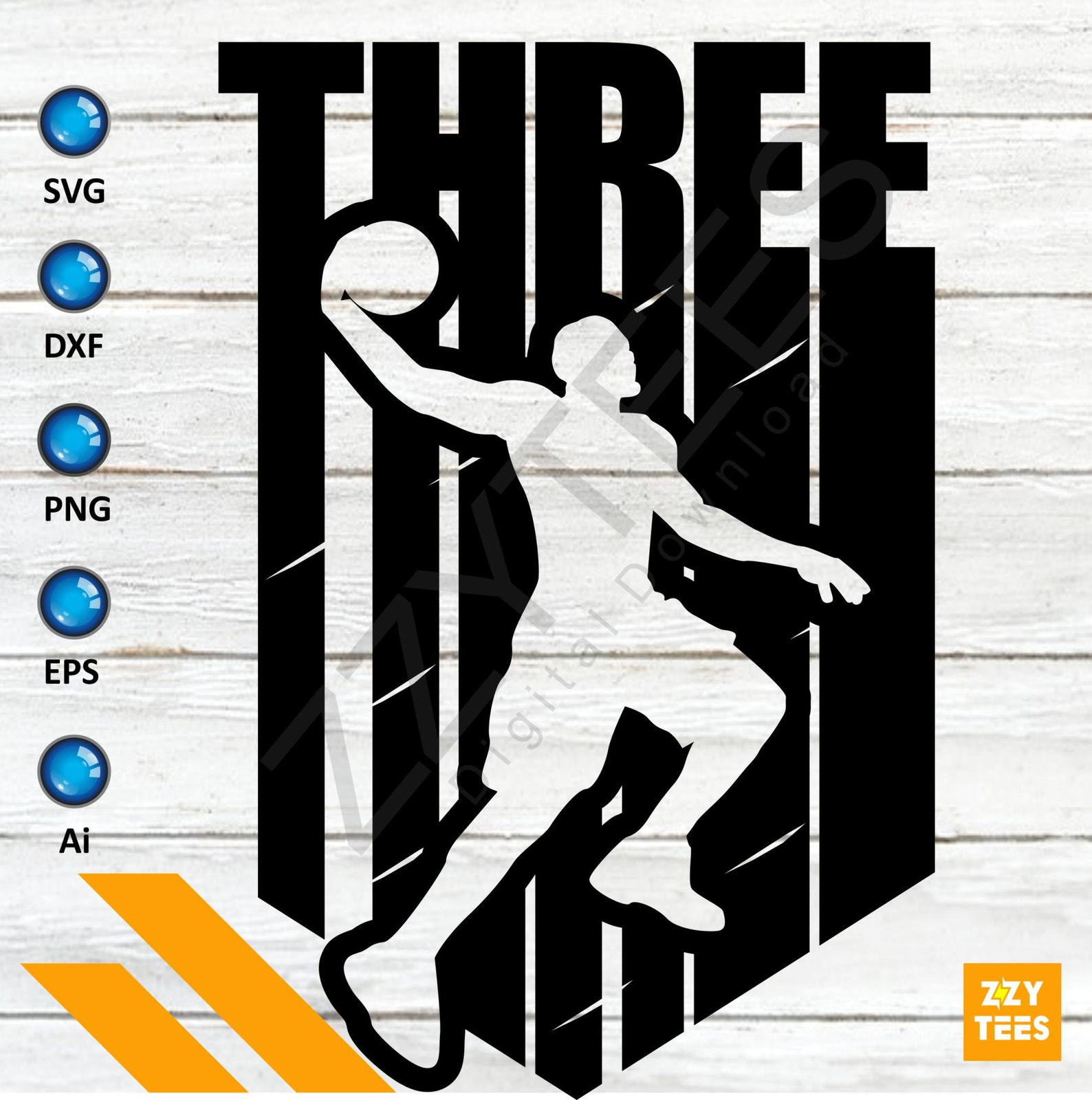 Three Svg Numbers Svg Basketball SVG Basketball DXF | Etsy