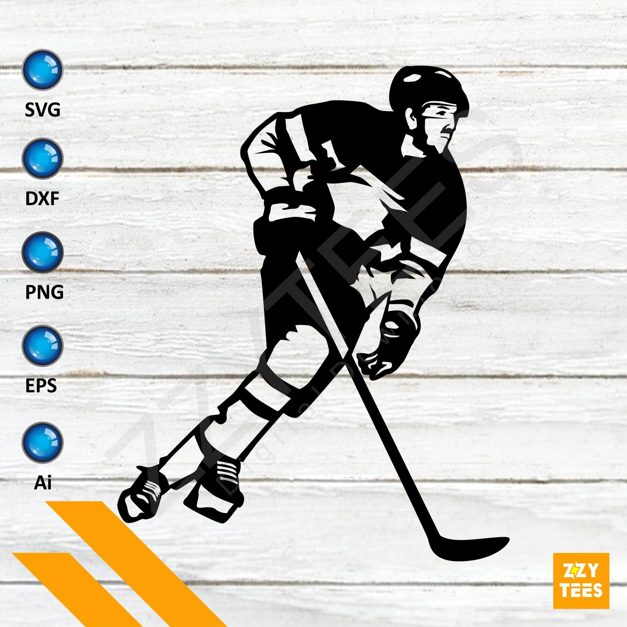 Cool Detailed Ice Hockey Player Svg Hockey Svg File Hockey | Etsy