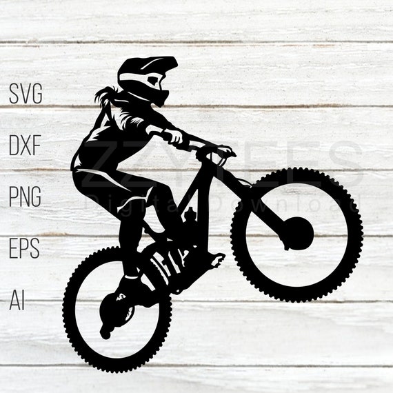 Biker Svg Mountain Bike SVG MTB Design Mountain Bike PNG Bmx Svg Cutting File and Printing Digital Download Dxf eps png ai svg Format Etsy Canada