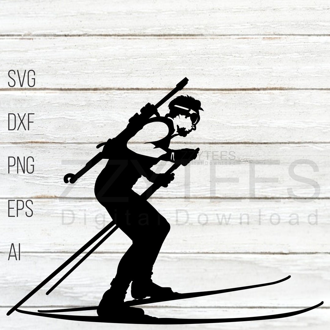 Biathlon, Skiing Svg Cross Country Skiing, Rifle Shooting SVG, Cross