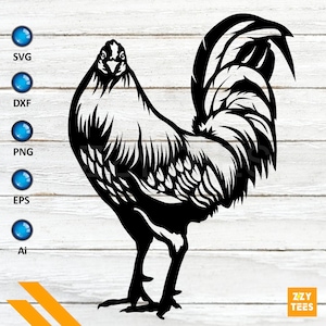 Rooster Vector File For Print and Cutting