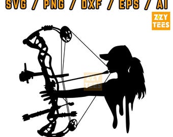 Female Archer SVG: Bow Hunting Girl Silhouette (Digital Download)