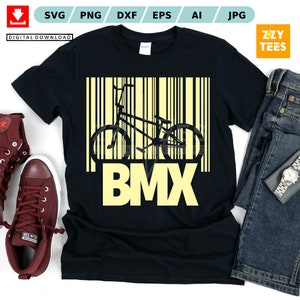 Fichier Svg de code-barres Bmx - Bmx King, vélo de descente, cycliste motard, vélo svg, fichier impression vélo, téléchargement numérique