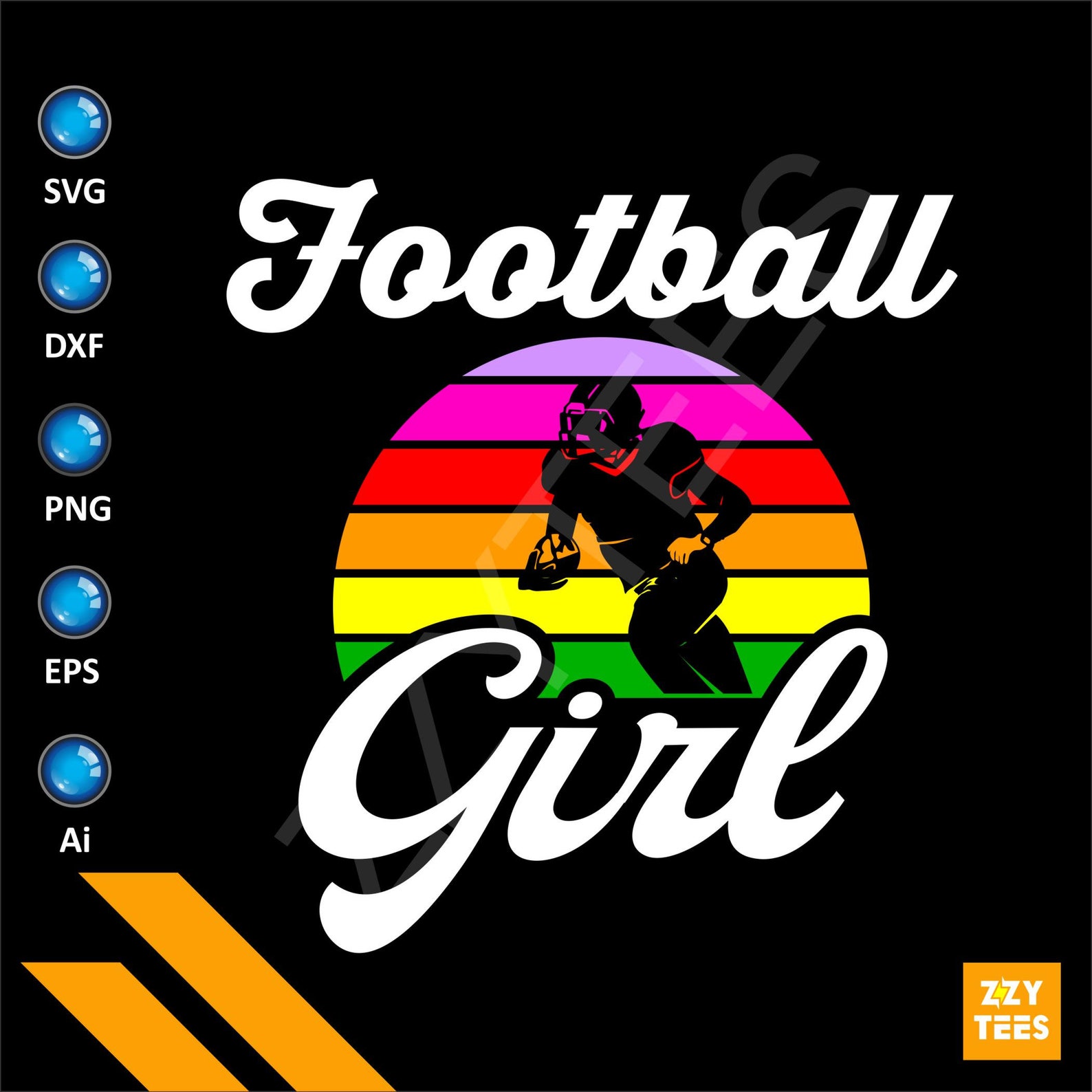 Football Girl SVG Cut File Football Girl Png Football Etsy
