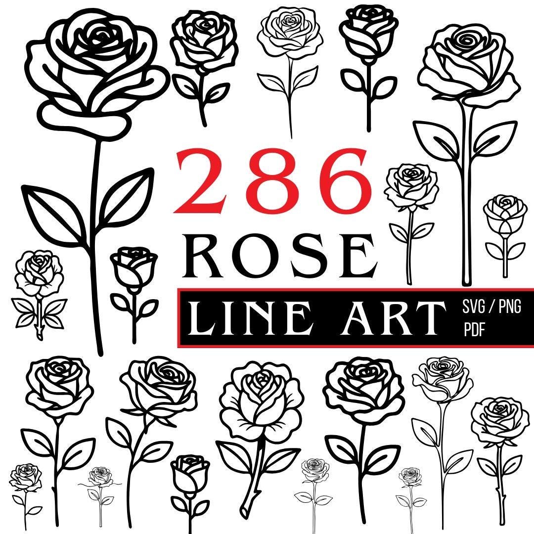 Rose Flower SVG Bundle | Laser Cut Files, Valentine's Day (digital ...