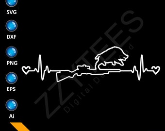 Minimal Boar Hunting Heartbeat Svg File, Pig Heartbeat, Pig Hunting, Wild Pig, Hog Hunting, Pig Hunter, Hunting SVG, Boar Svg, Dog Hunting,