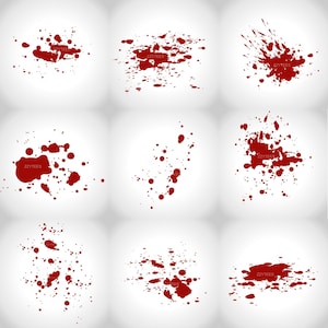 Splat Blood Vector Graphics, Bloody Splatter SVG, Dripping Red Blood PNG, Horror Clipart for Crafts, Scary Halloween Design, Cricut File