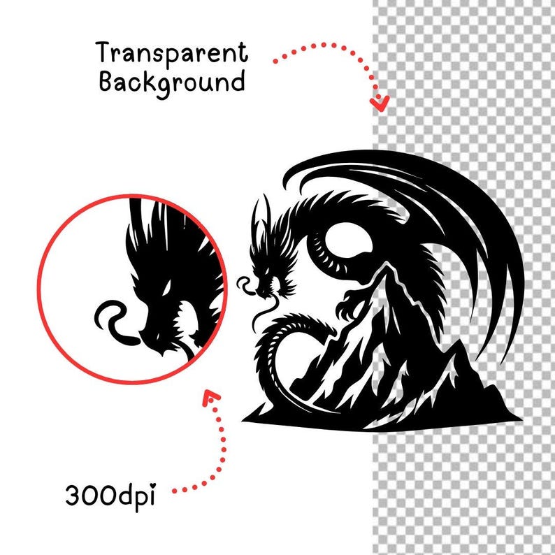 180 Aggressive Dragon Bundle Svg Png Digital Download Files Commercial ...
