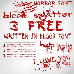 Horror Font SVG, Scary Blood Font, Dripping Blood Letters, Halloween Font PNG, Spooky Font Cut File for Cricut and Sublimation