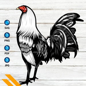 White Rooster Silhouette SVG