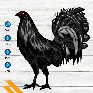Dark Grey Rooster SVG