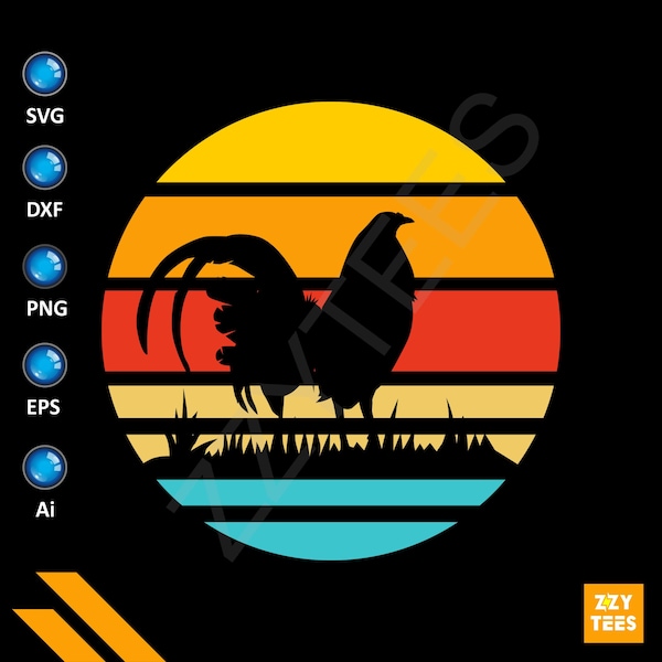 Rooster Silhouette SVG - Chicken Cutfile, Rooster Design, Chicken SVG, Rooster Sublimation, Rooster SVG, Svg File For Cameo Cricut,