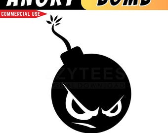 Wütende Cartoon Bombe SVG: Lustige Cricut Vektor Clipart