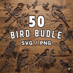 Bird SVG Bundle For CNC Laser Engraving Lightburn Wood Cut Nature Vector