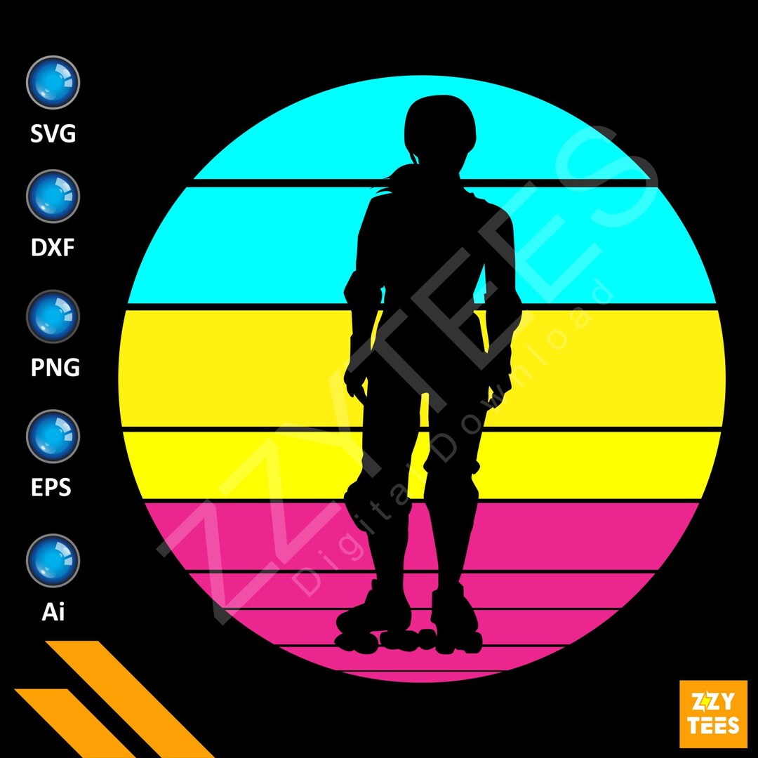 Beautiful Roller Girl Svg File for Cricut and Digital Print Roller