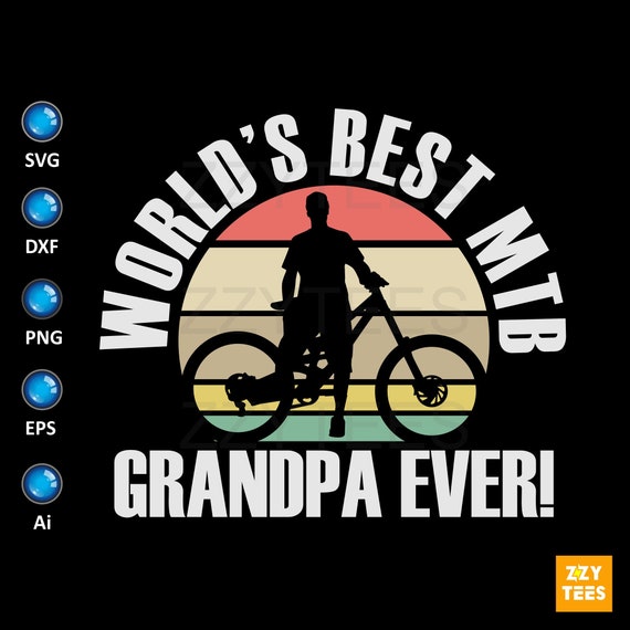 Retro Sunset MTB Grandpa Mountain Bike Svg Svg File for Cricut