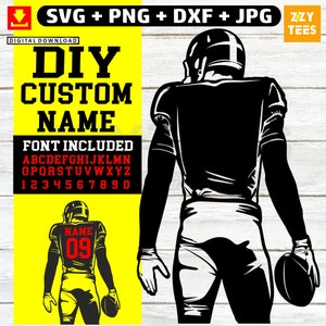 Custom Name Football Player SVG: Cricut Graphics (Digital Download)