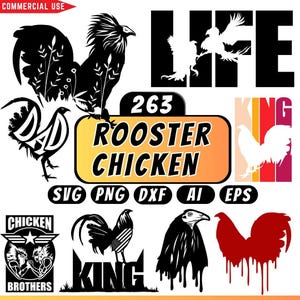 Rooster Chicken SVG Bundle | Farm Animal Vector Graphics (Digital Download)