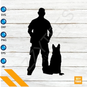 警察犬 SVG: ダッチシェパード、ベルジアンマリノア (デジタルダウンロード)