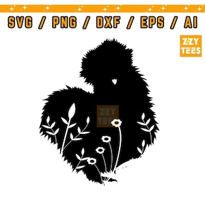 Pollo sedoso Svg Png Dxf Eps ai, silueta de animal de granja Clipart, diseño de corte de aves de corral de archivo digital de gallina rústica para Cricut y sublimación