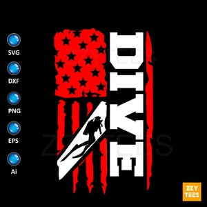 Diver Down US Flag SVG: Scuba Diving Files for Cricut (Digital Download)