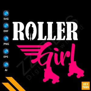 Pink Roller Girl SVG Clipart: Roller Derby Skates (Digital Download)