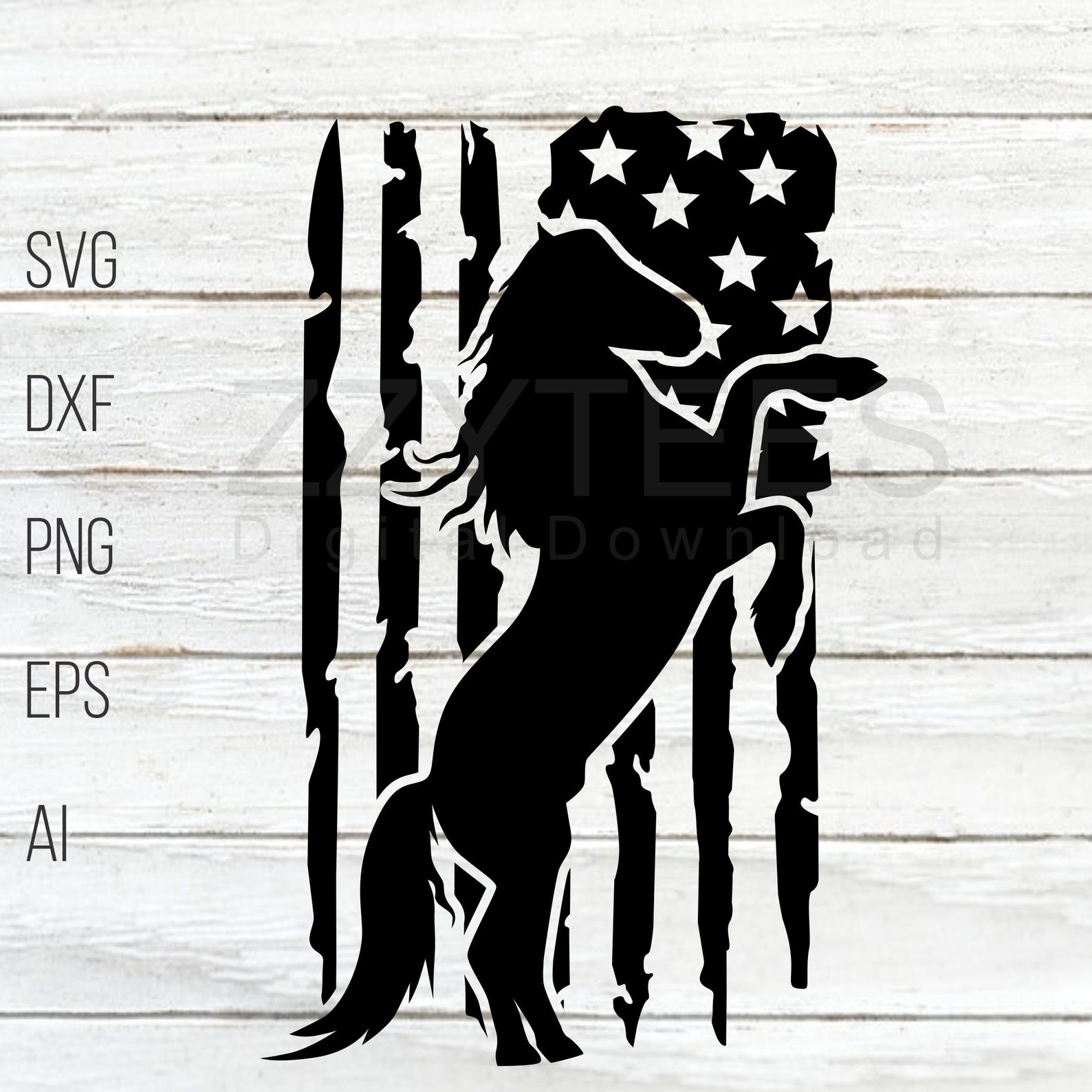 Beautiful Patriotic US Flag Silhouette Horse Clipart SVG - Etsy