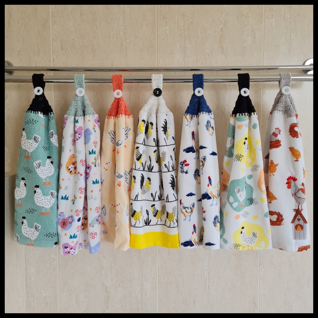 Chicken Hanging Kitchen Hand Towel/crochet Hand Towel/kitchen Etsy